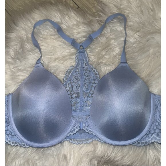 Maidenform 07112 One Fab Fit Extra Coverage Racerback Bra Front Close 36B Blue - Picture 3 of 6